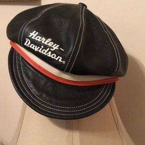 Authentic Harley Davidson Leather Newsboy Hat
